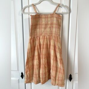 Orange Plaid American Eagle Ruched Sun Dress XS